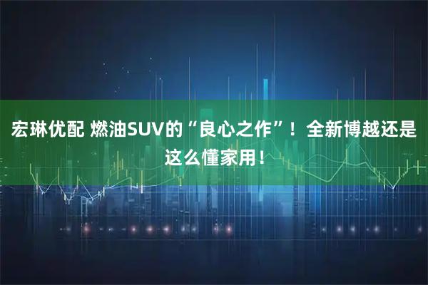 宏琳优配 燃油SUV的“良心之作”！全新博越还是这么懂家用！