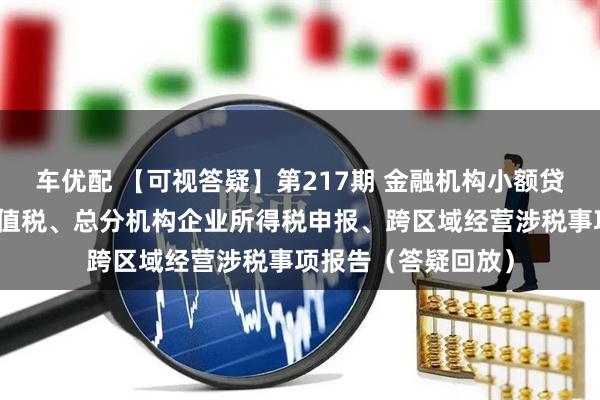 车优配 【可视答疑】第217期 金融机构小额贷款利息收入免征增值税、总分机构企业所得税申报、跨区域经营涉税事项报告（答疑回放）