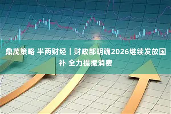 鼎茂策略 半两财经｜财政部明确2026继续发放国补 全力提振消费