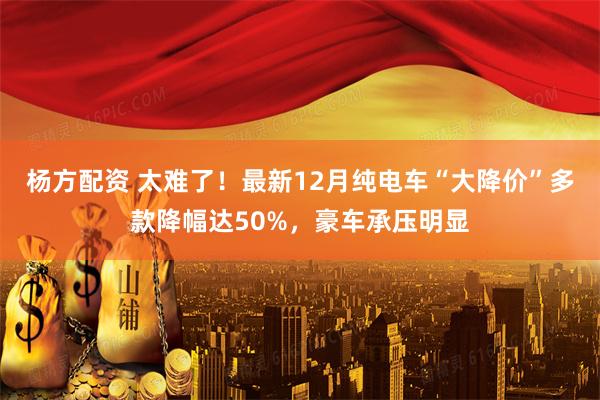 杨方配资 太难了！最新12月纯电车“大降价”多款降幅达50%，豪车承压明显